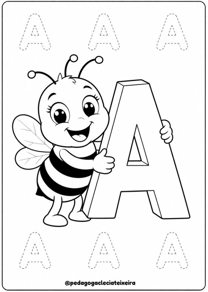 Letras com desenhos para alfabetização