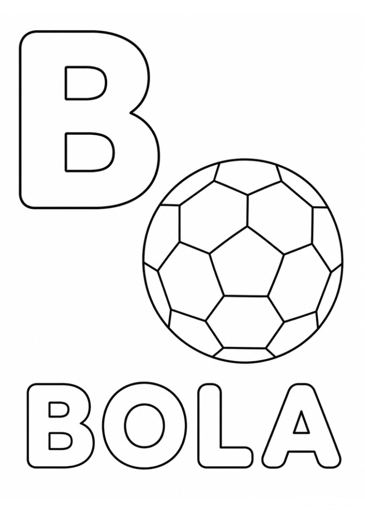Letras e desenhos para aprender e colorir