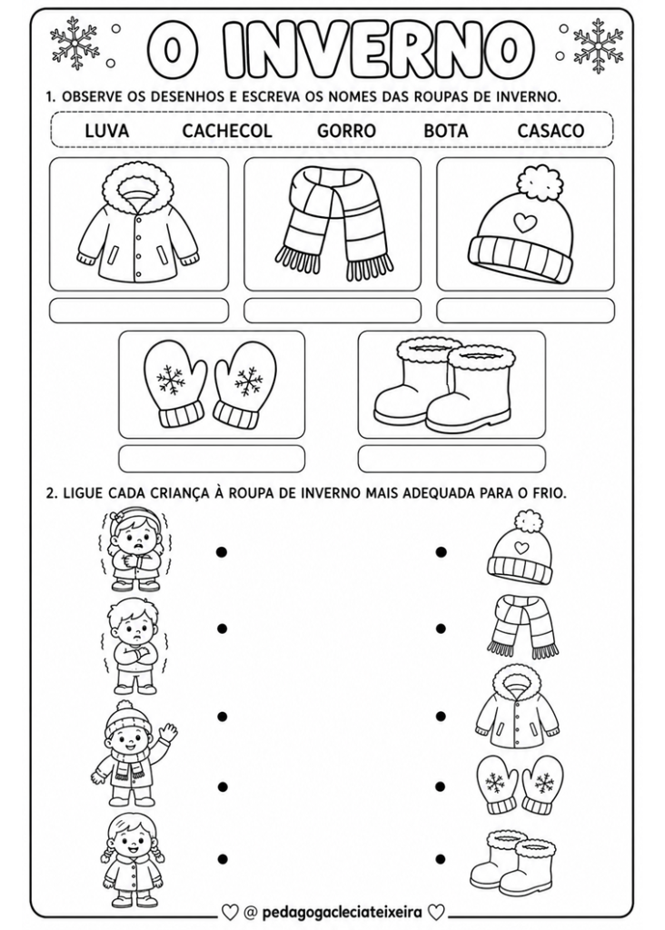 Atividades de inverno educação infantil