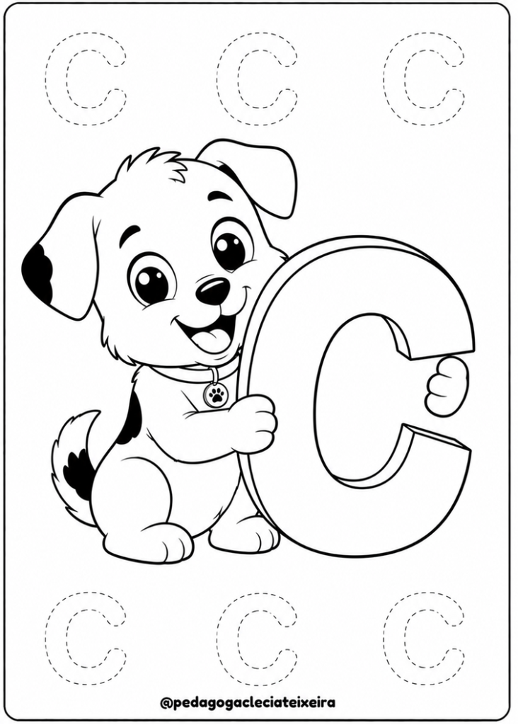 Letras com desenhos para alfabetização
