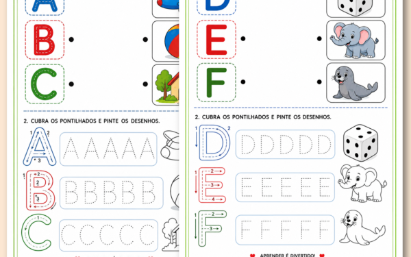 Letras do alfabeto para alfabetização