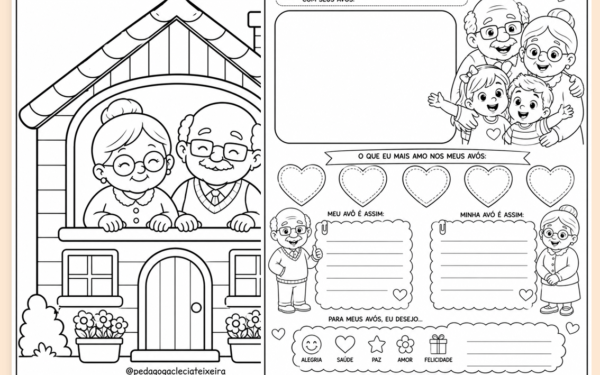 Desenhos do dia dos avós para colorir
