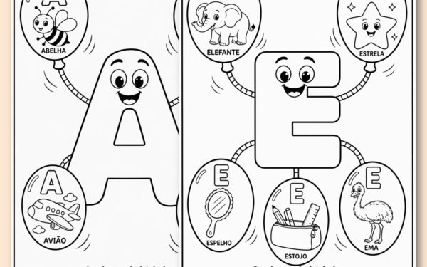As vogais na educação infantil para colorir
