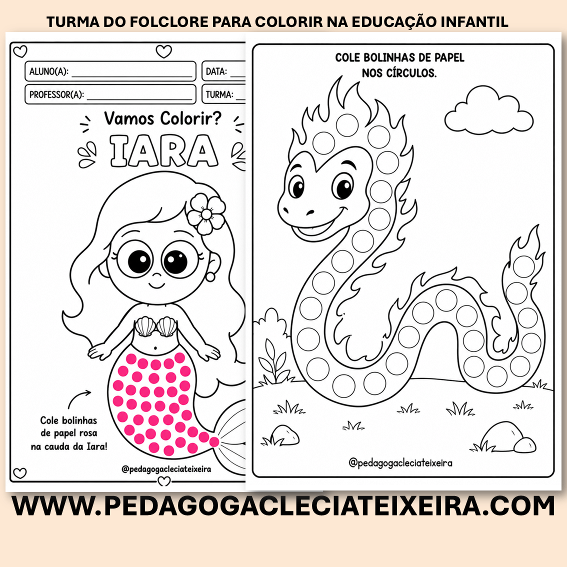 Turma do folclore para colorir na educação infantil