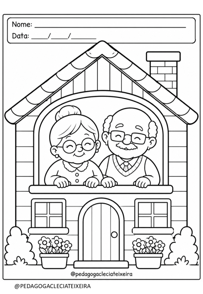 Desenhos do dia dos avós para colorir