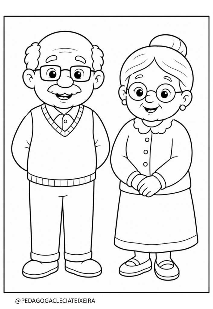 Desenhos do dia dos avós para colorir