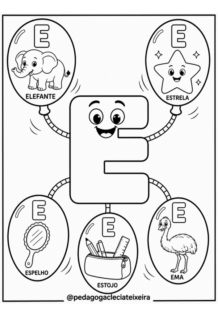 As vogais na educação infantil para colorir