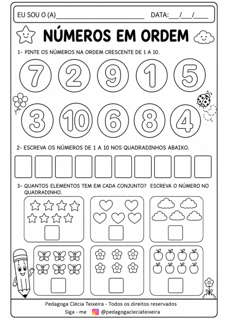 Casinha dos números na educação infantil