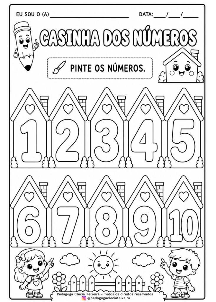 Casinha dos números na educação infantil