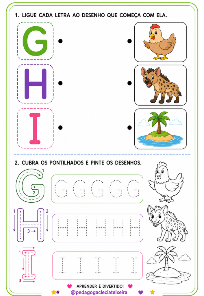 Letras do alfabeto para alfabetização