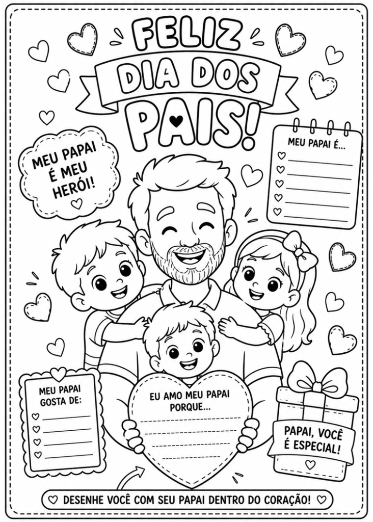Atividades dia dos pais educação infantil para imprimir