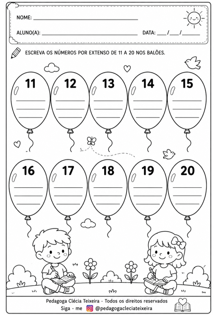 Casinha dos números para imprimir