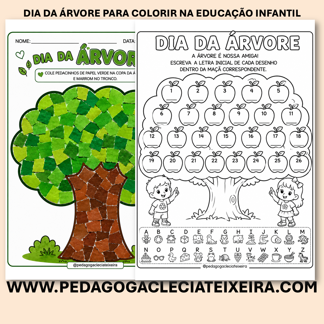 Dia da árvore para colorir na educação infantil