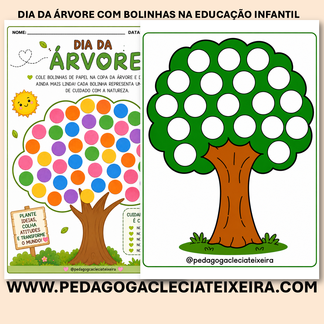 Dia da árvore com bolinhas na educação infantil