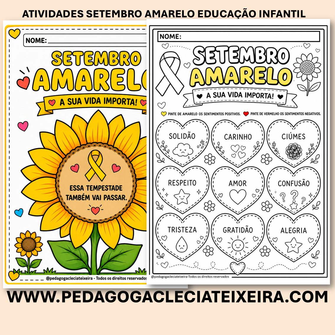 Atividades setembro amarelo educação infantil