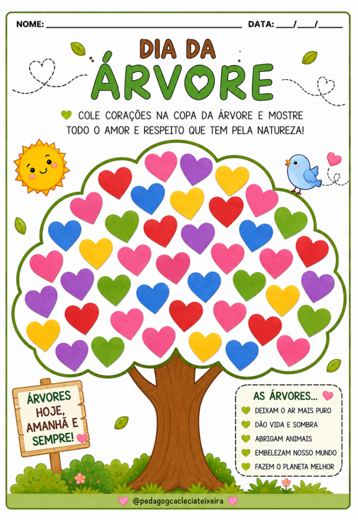 Dia da árvore com bolinhas na educação infantil