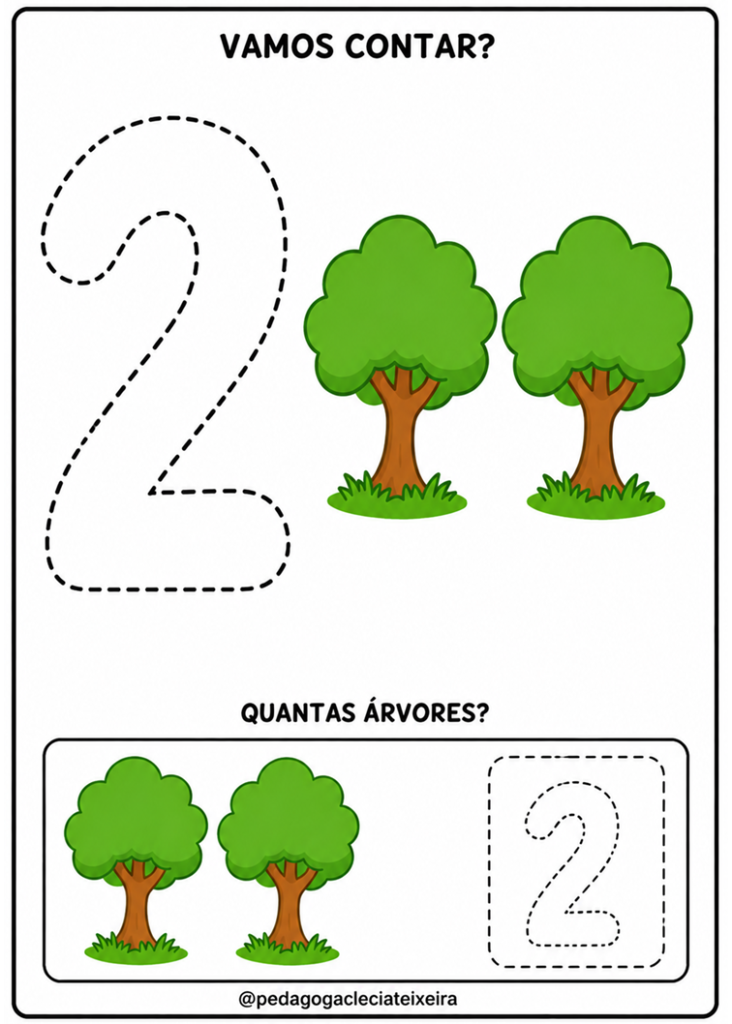 Números Temáticos dia da árvore para imprimir