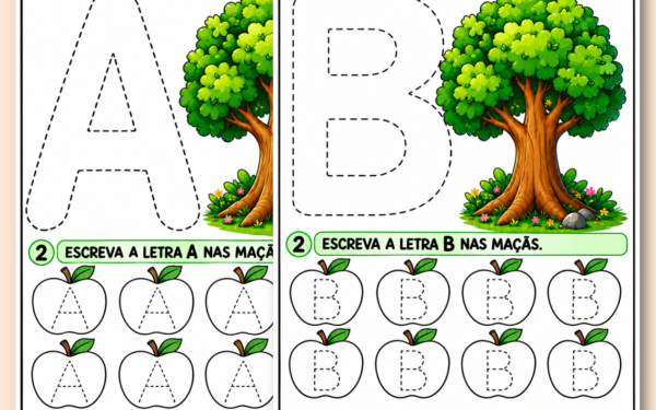 Trace as letras dia da árvore educação infantil