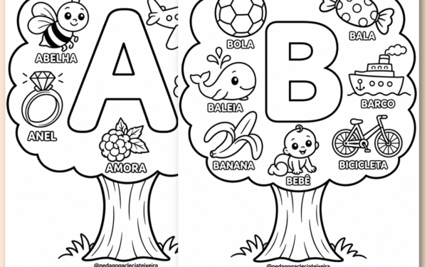 Letras do alfabeto dia da árvore para imprimir