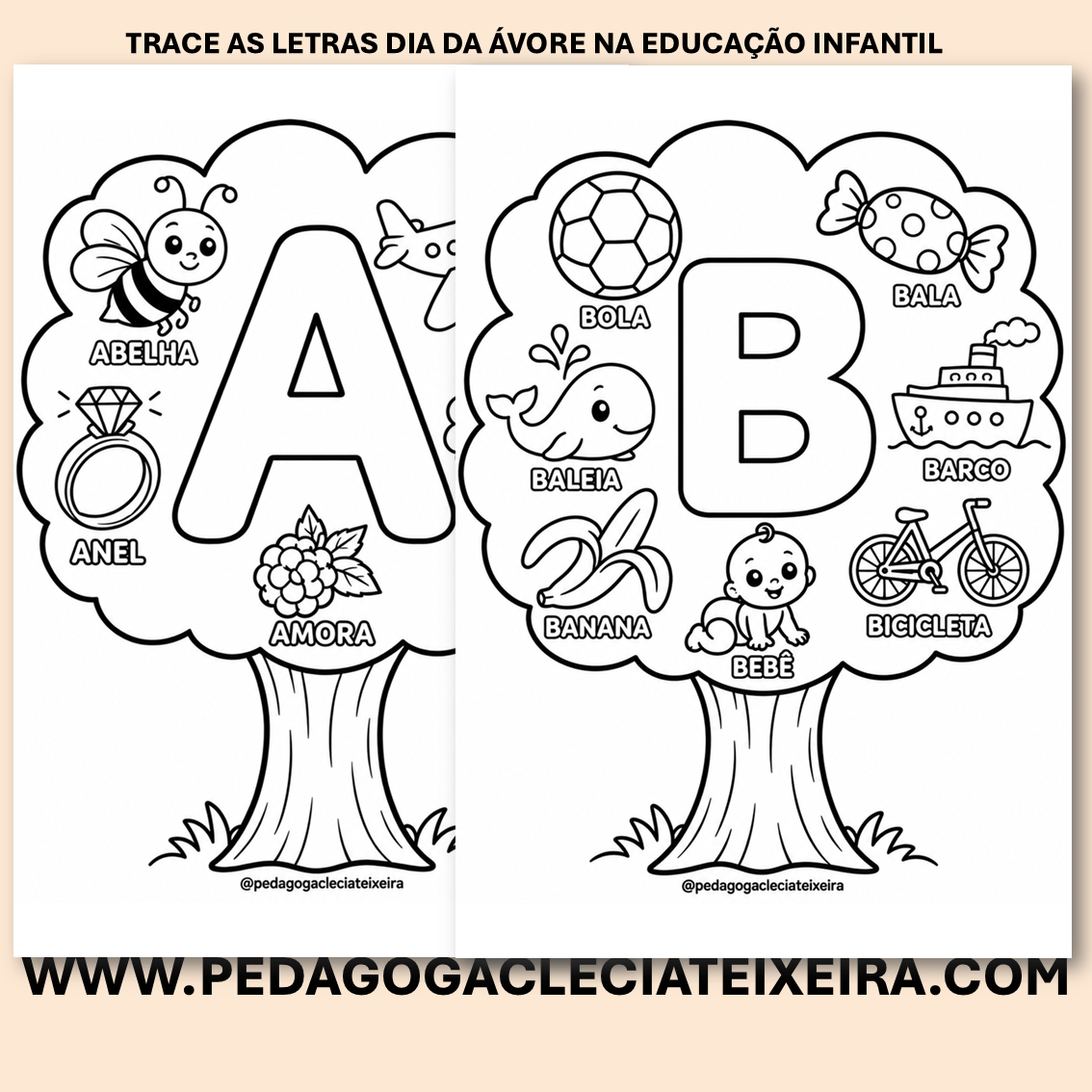 Letras do alfabeto dia da árvore para imprimir