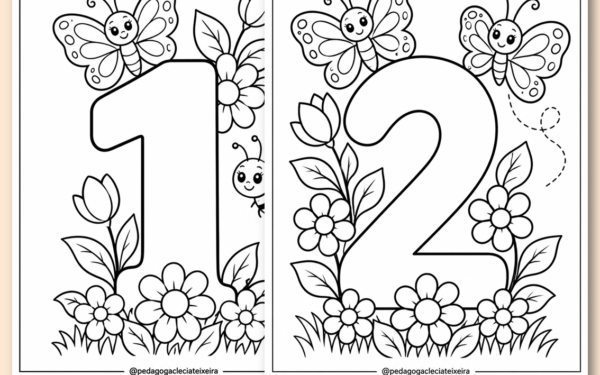 Números tema primavera alfabetização