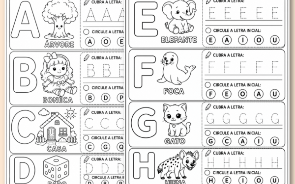 As letras do alfabeto para colorir educação infantil
