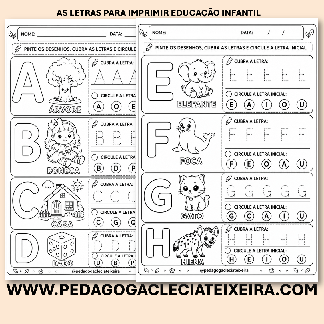 As letras do alfabeto para colorir educação infantil