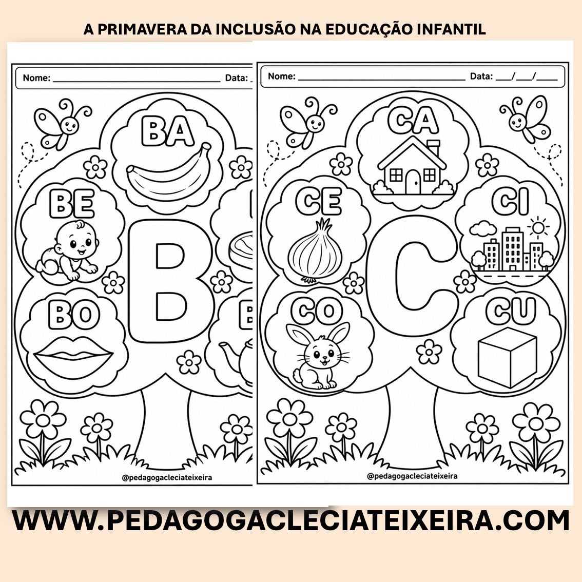 Árvore da primavera silábica educação infantil