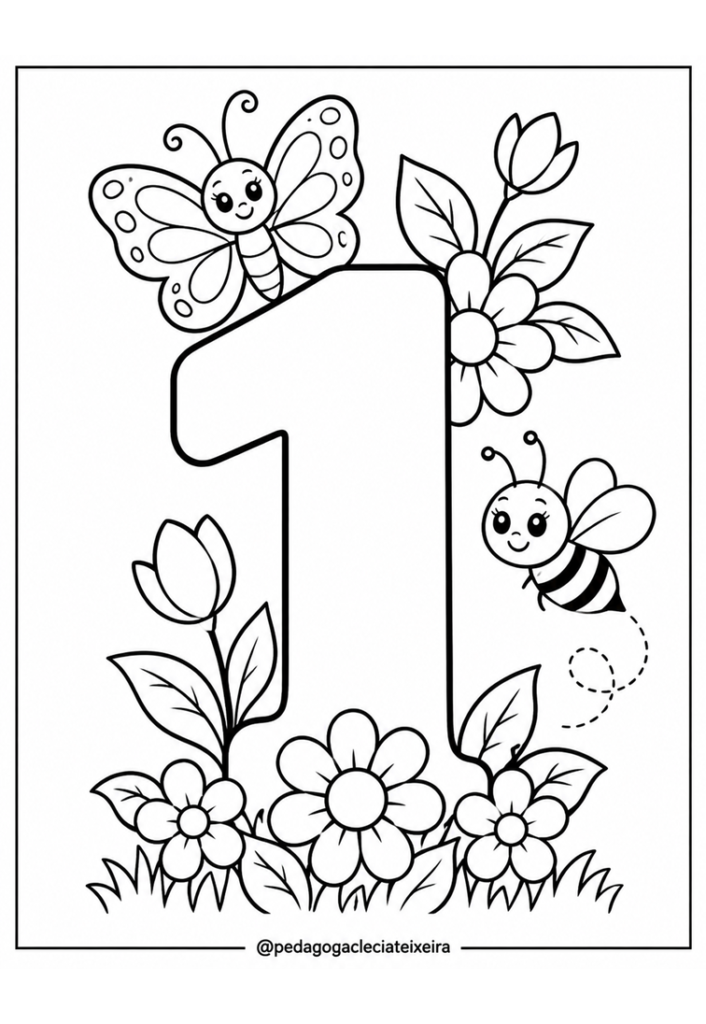 Números tema primavera alfabetização