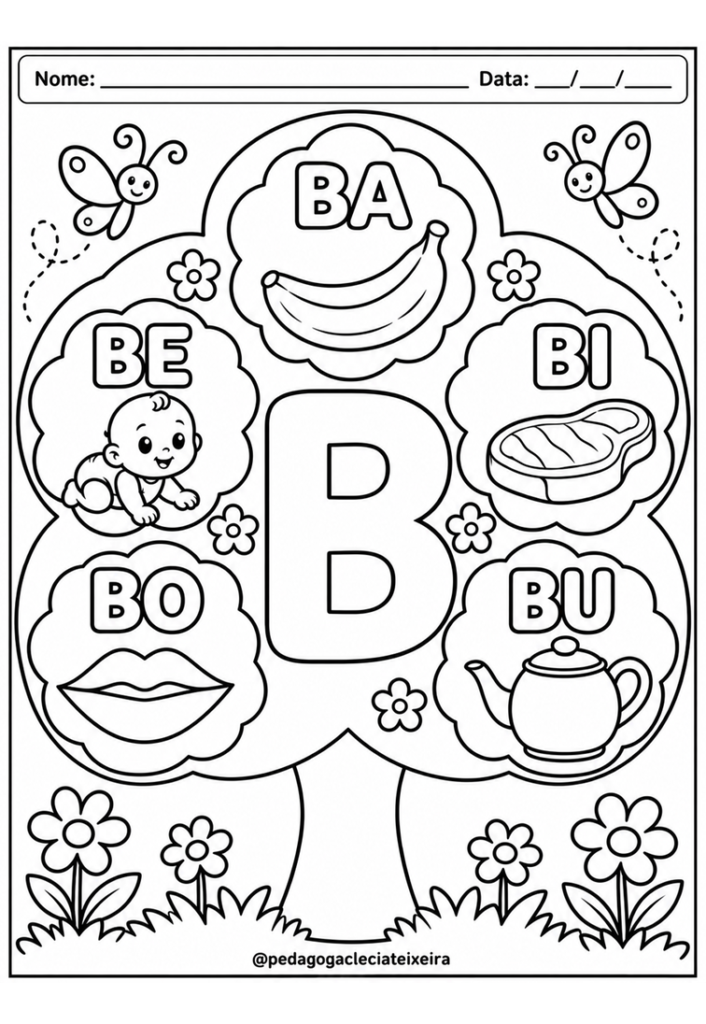 Árvore da primavera silábica educação infantil