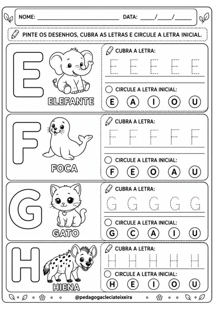 As letras do alfabeto para colorir educação infantil