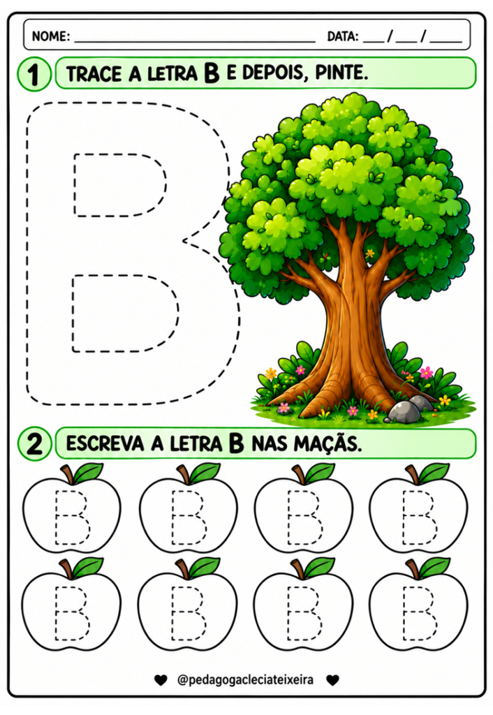 Trace as letras dia da árvore educação infantil