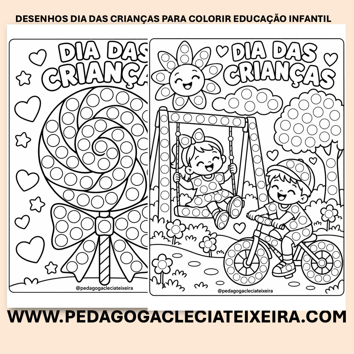 Desenhos dia das crianças educação infantil